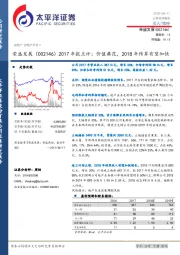 2017年报点评：价值典范，2018年结算有望加快