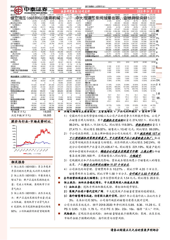 中大挖液压泵阀放量在即，业绩持续向好！