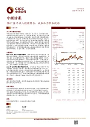 预计18年收入稳健增长，成本压力带来扰动