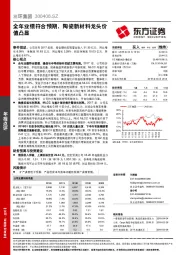 全年业绩符合预期，陶瓷新材料龙头价值凸显