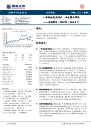 动态点评：一季报继续高增长，业绩符合预期