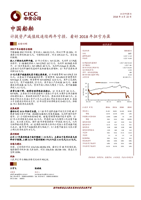 计提资产减值致连续两年亏损，看好2018年扭亏为盈