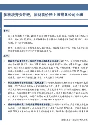 多板块齐头并进，原材料价格上涨拖累公司业绩