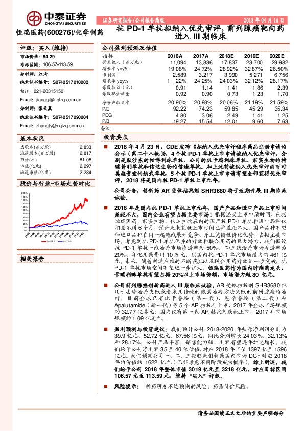 抗PD-1单抗拟纳入优先审评，前列腺癌靶向药进入III期临床