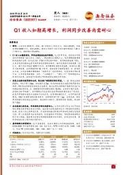 Q1收入如期高增长，利润同步改善尚需耐心