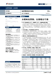 2017年年报点评：业绩略低预期，长期增长可期