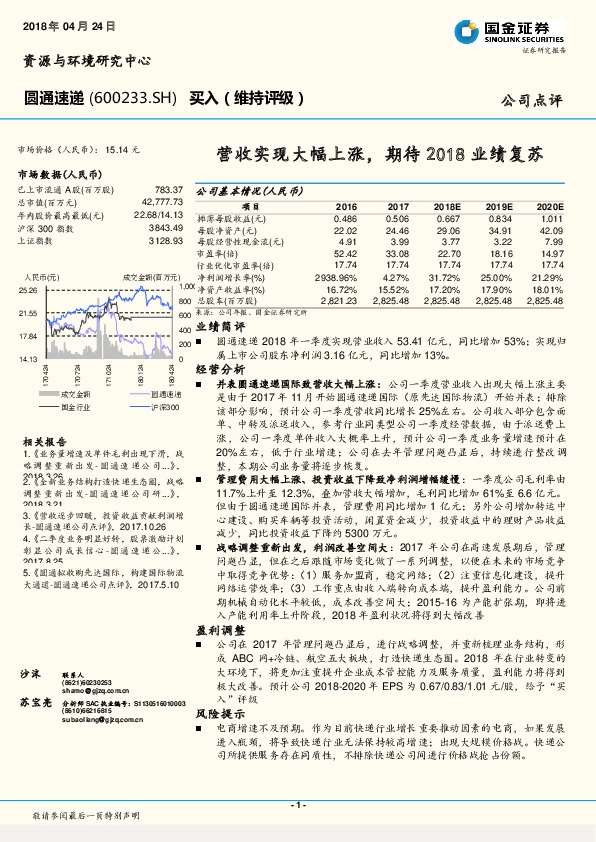 营收实现大幅上涨，期待2018业绩复苏