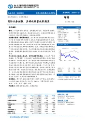 国际业务拓展，多样化经营效果渐显