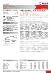 净利+30.40%，关注多元化进程