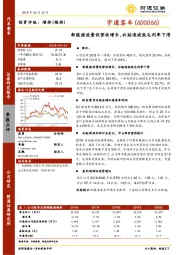 新能源放量促营收增长，补贴退坡致毛利率下滑