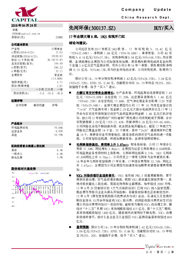 17年业绩大增8成，18Q1实现开门红