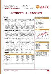 业绩稳健增长，汇兑损益拖累业绩