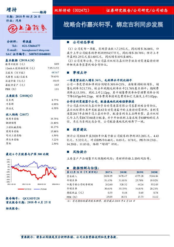战略合作嘉兴轩孚，绑定吉利同步发展