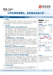 公司业绩高速增长,多轮驱动后劲儿足