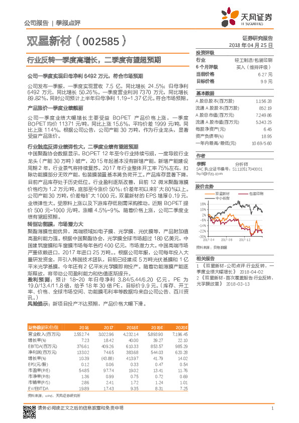 行业反转一季度高增长，二季度有望超预期