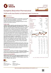 Guangzhou Baiyunshan Pharmaceutical 1Q18 results beat thanks to improved major businesses