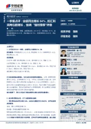一季报点评：业绩同比增长64%，扣汇利润两位数增长，强调“强烈推荐"评级