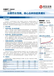 业绩符合预期,核心品种持续高增长