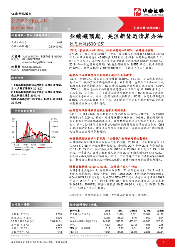 业绩超预期，关注新货运清算办法