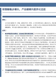 销售额稳步增长,产品继续向差异化迈进