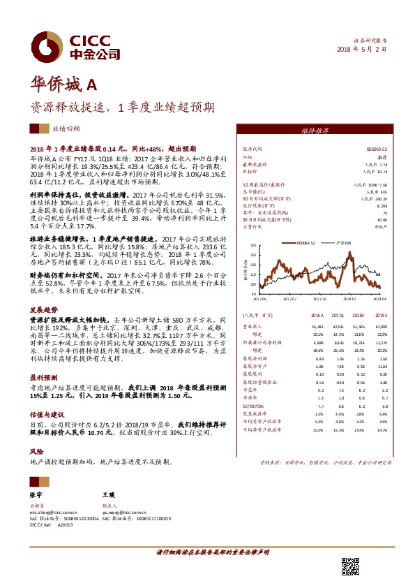 资源释放提速，1季度业绩超预期