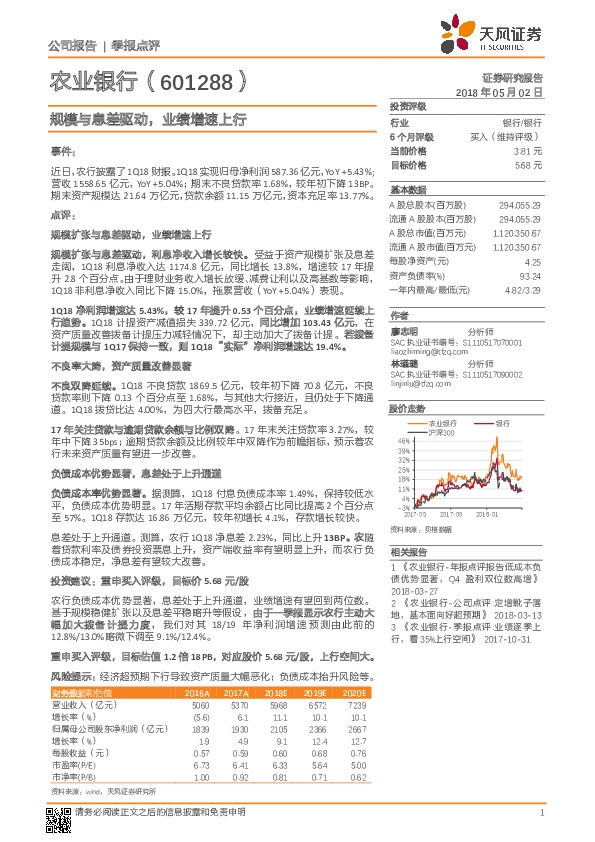 规模与息差驱动，业绩增速上行