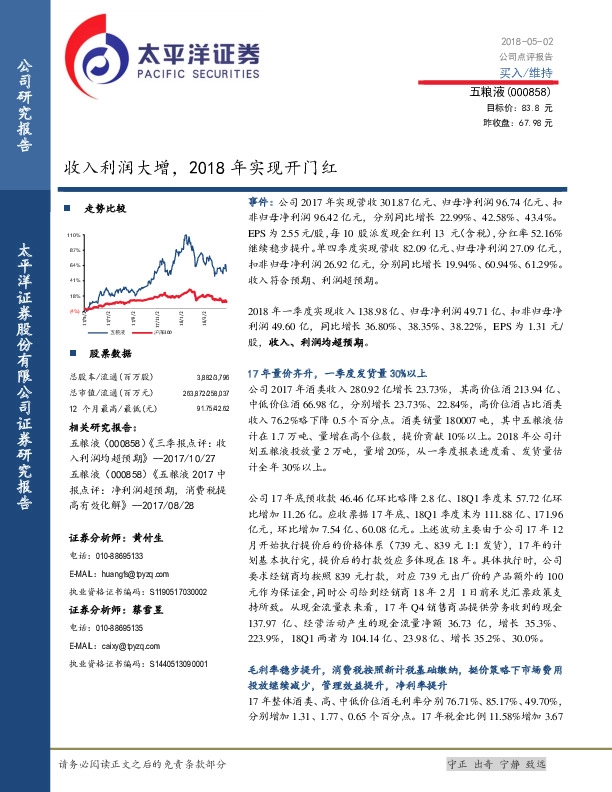 收入利润大增，2018年实现开门红