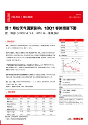 2018年一季度点评:受1月份天气因素影响,18Q1客流增速下滑