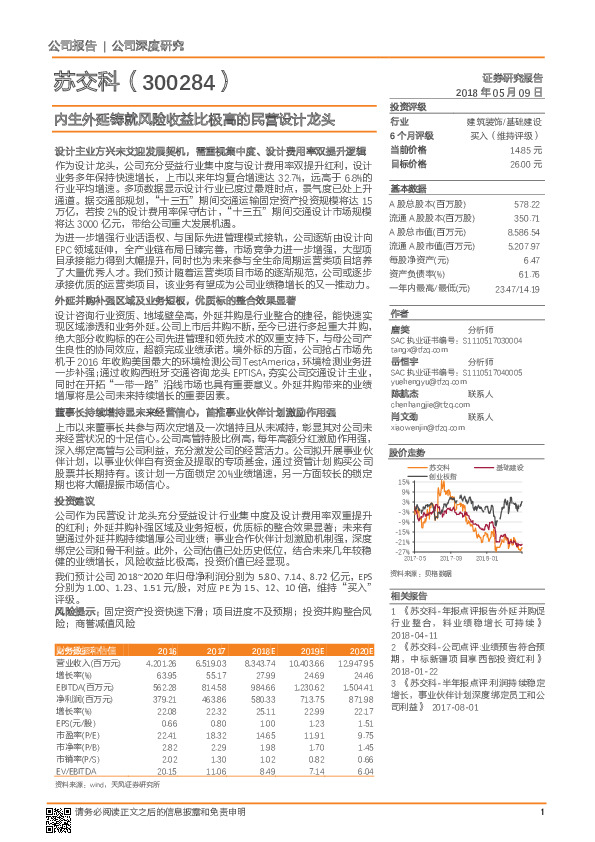 内生外延铸就风险收益比极高的民营设计龙头