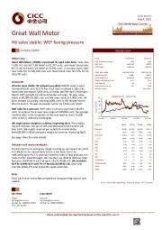 H6 sales stable；WEY facing pressure