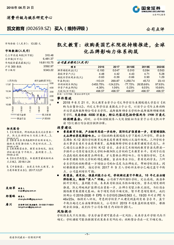 凯文教育：收购美国艺术院校持续推进，全球化品牌影响力体系构筑