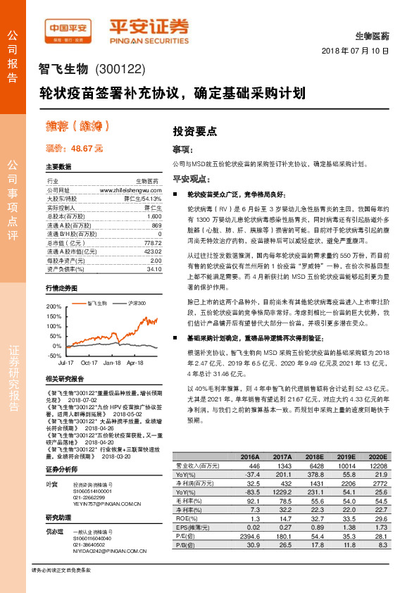 轮状疫苗签署补充协议，确定基础采购计划