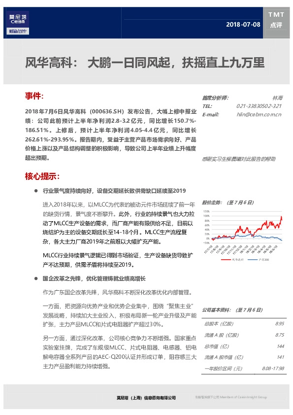 风华高科：大鹏一日同风起，扶摇直上九万里