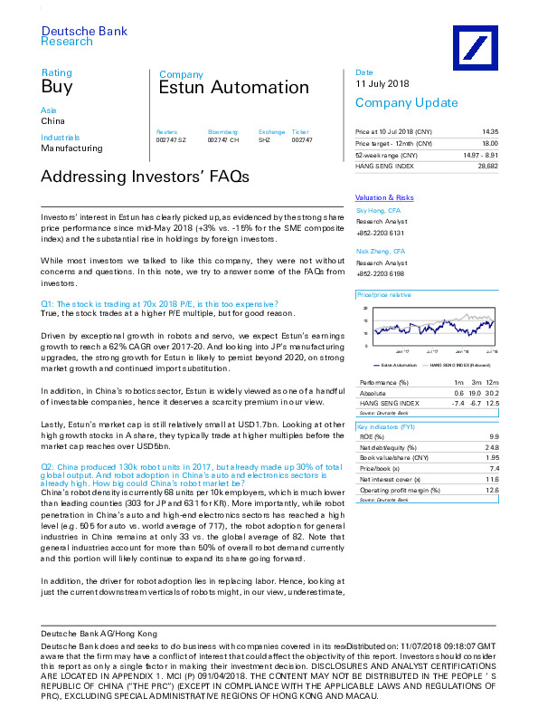 Addressing Investors’ FAQs