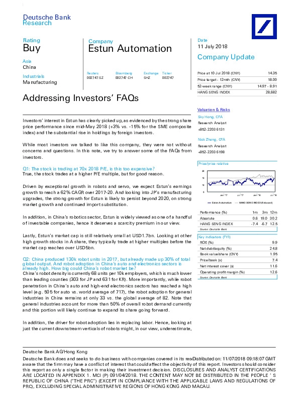 Addressing Investors’ FAQs