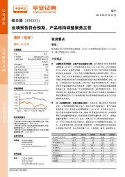 业绩预告符合预期，产品结构调整聚焦主营