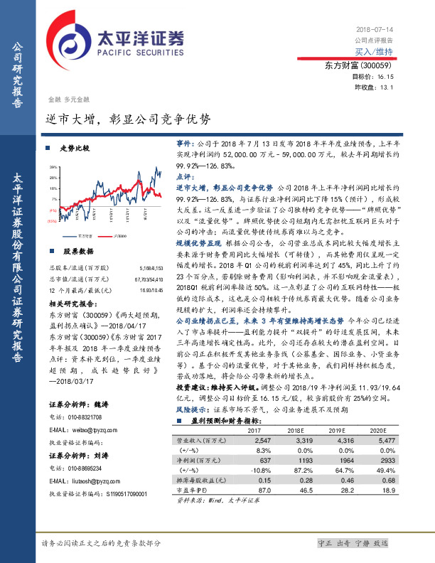 逆市大增，彰显公司竞争优势