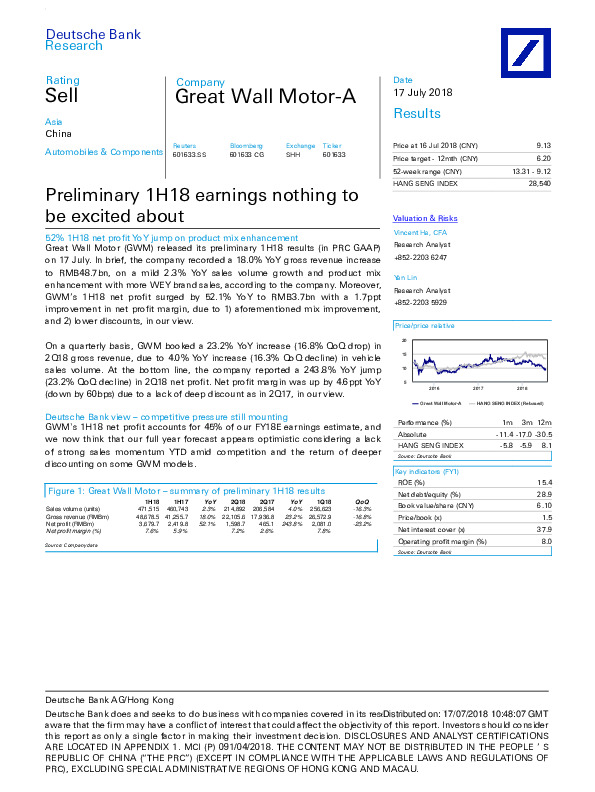 Preliminary 1H18 earnings nothing to be excited about
