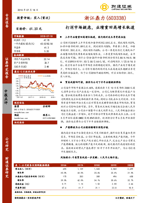 打消市场疑虑，业绩重回高增长轨道