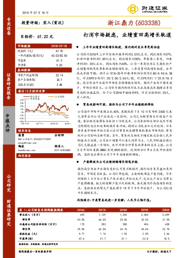 打消市场疑虑，业绩重回高增长轨道