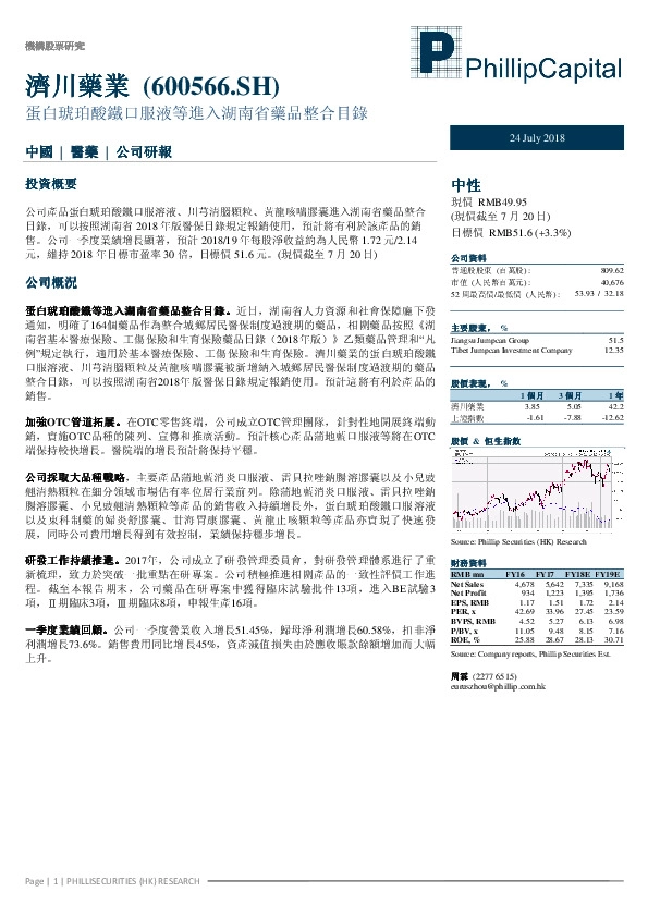 蛋白琥珀酸铁口服液等进入湖南省药品整合目录