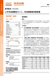 上半年业绩增长49.1%，外加剂销售持续放量