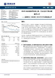 2018年半年业绩快报点评:KN-R活性艳染料价格上涨,行业龙头中报业绩稳步上升
