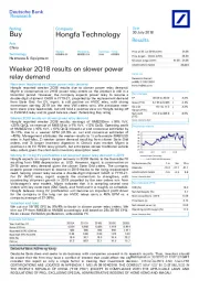 Weaker 2Q18 results on slower power relay demand