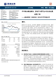 2018年半年报点评：半年报业绩高增长，芳纶产品景气公司未来发展前景广阔