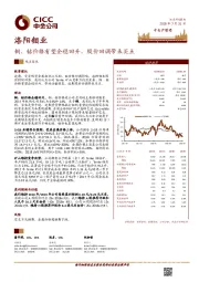 铜、钴价格有望企稳回升，股价回调带来买点