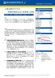 积极向镁铝合金下游深加工拓展