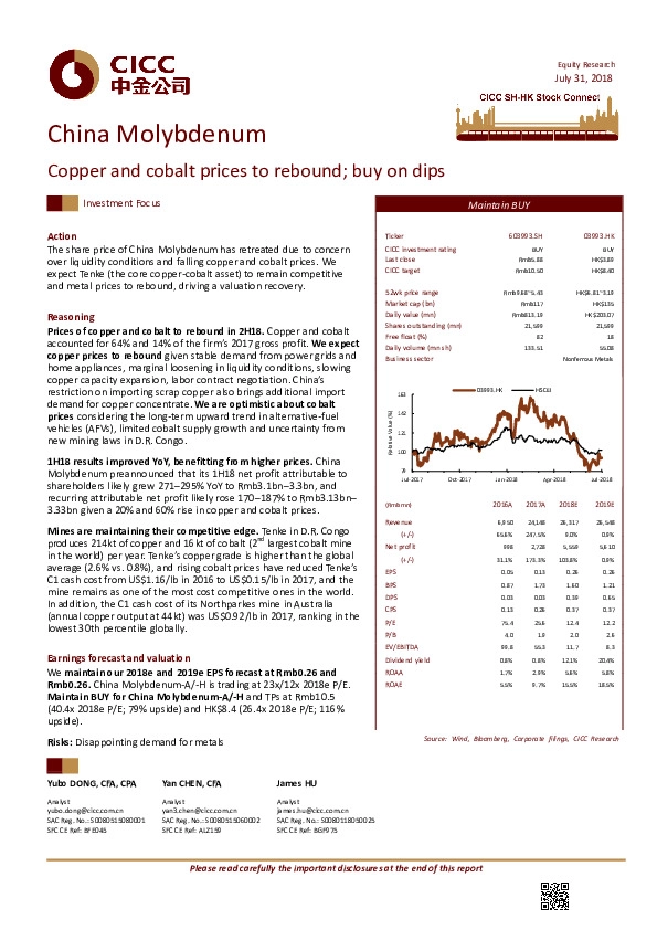 Copper and cobalt prices to rebound; buy on dips