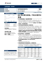 2018年半年报点评:Q2营收增长提速,中报业绩符合预期