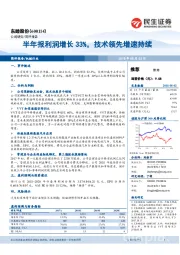 半年报利润增长33%，技术领先增速持续